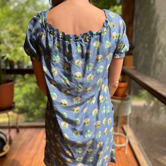 Paul & Joe Sister blue silk midi dress - Picture 4 of 4